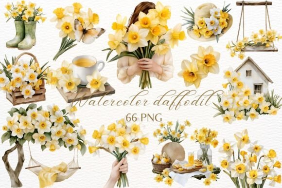 Download Watercolor Daffodil PNG Clipart - Png Collection