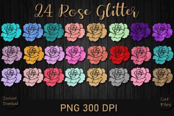 Download 24 Rose Glitter PNG Bundle - Png Collection