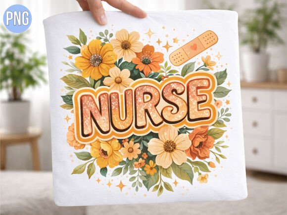 Download Retro Floral Nurse Gift PNG T-Shirt - Png Collection