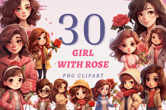 Download Girl with Rose PNG Bundle - Png Collection