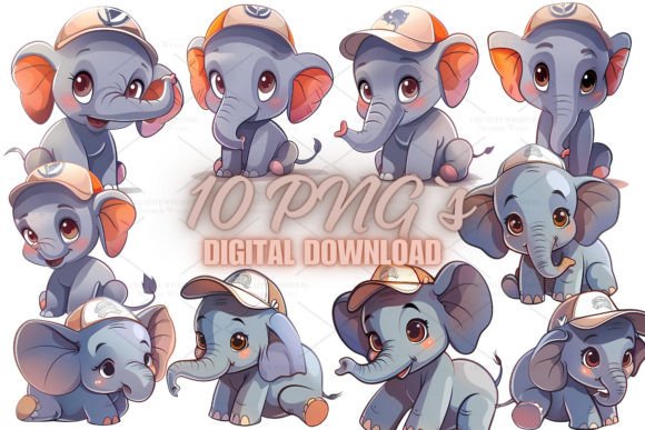 Download Cute Elephant Clipart Sticker, PNG 5S-30 - Png Collection