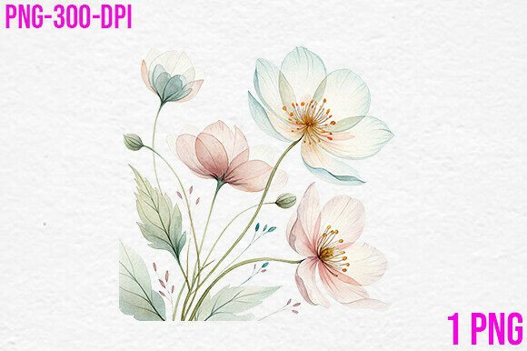 Download Soft Pastel Floral Watercolor PNG - Png Collection