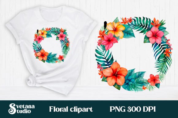 Download Hibiscus Flower Wreath Clipart PNG - Png Collection