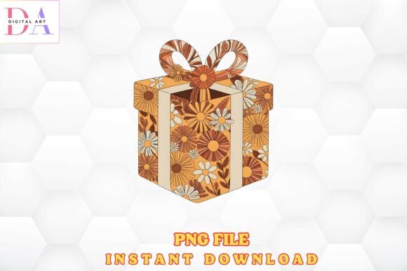 Download Retro Floral Gift Box PNG - Png Collection