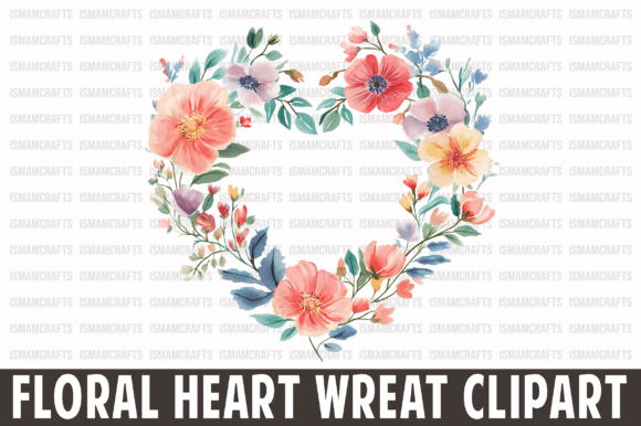 Download Pastel Floral Heart Wreat Clipart PNG - Png Collection
