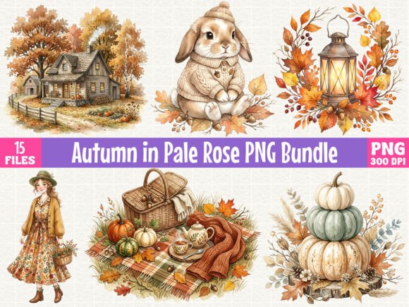 Download Autumn in Pale Rose PNG Bundle - Png Collection