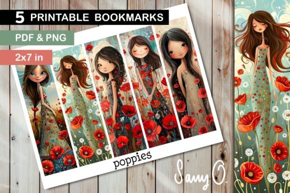 Download Bookmark Poppy Poppies Flower Girls PNG - Png Collection