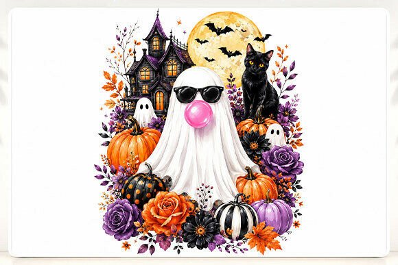 Download Cute Bubble Gum Ghost Halloween PNG - Png Collection