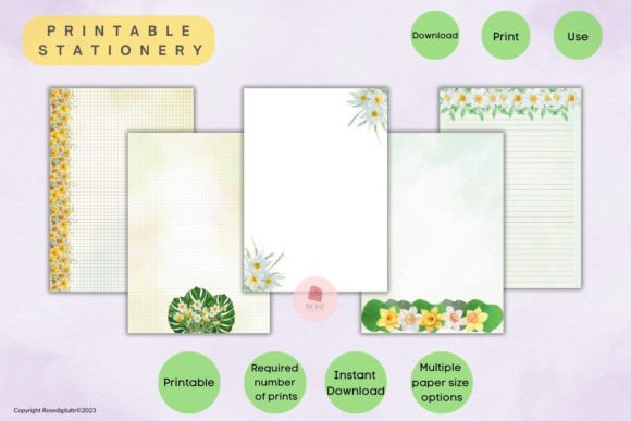 Download Printable Stationery Papers Narcissus - Narcissus Collection