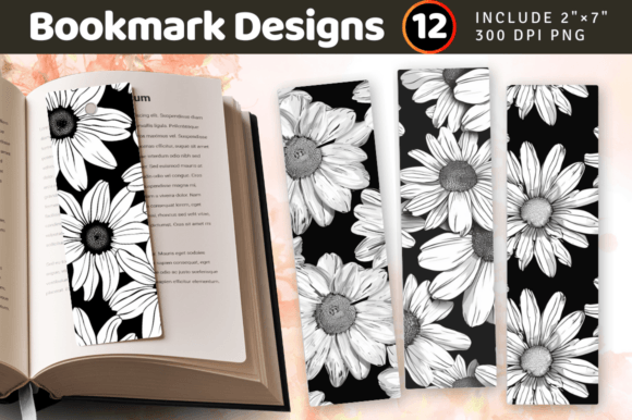 Download Black &amp; White Daisy Bookmark PNG Sublima - Png Collection