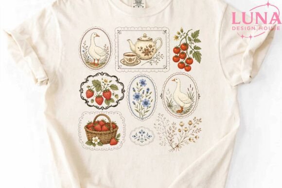 Download Cottagecore Goose Strawberry PNG Clipart - Png Collection