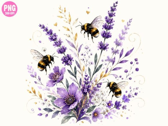 Download Wildflower Bee PNG, Lavender Bee Png - Png Collection
