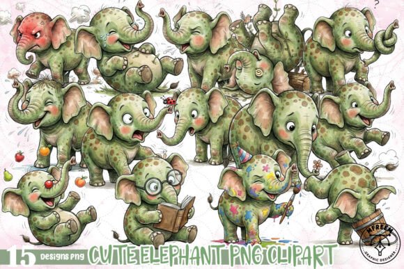 Download Cute Elephant PNG Clipart PNG - Png Collection