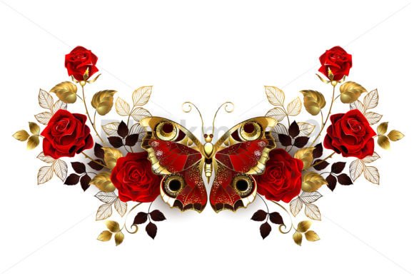 Download Flower Arrangement with Red Butterfly - Flower arrangement Collection