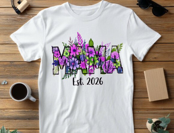Download Mama Est 2026 Floral PNG, Purple Flower - Png Collection