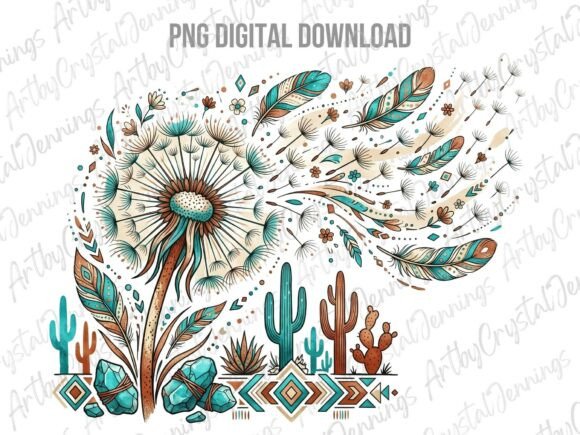 Download Feather Boho Western Dandelion PNG - Premium Resources