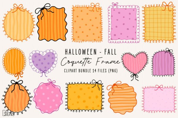 Download Halloween Fall Coquette Frame Bundle Png - Premium Resources