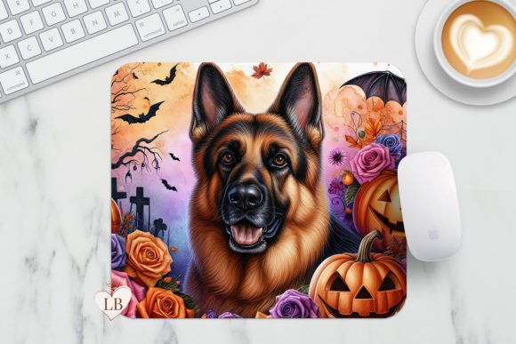 Download Halloween German Shepherd Mouse Pad PNG - Png Collection