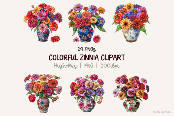 Download Colorful Zinnia Clipart 24 Png - Png Collection