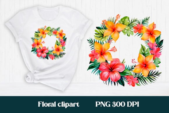 Download Hibiscus Flower Wreath Clipart PNG - Png Collection