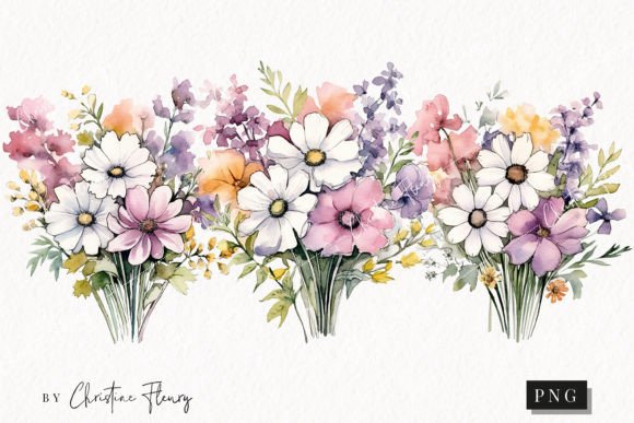 Download Watercolor Ditsy Floral White Daisy PNG - Png Collection