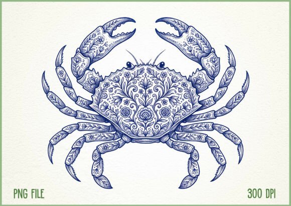 Download Blue Floral Crab Ocean Sea Life PNG - Png Collection
