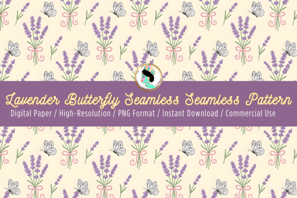 Download Lavender Butterfly Seamless Pattern PNG - Png Collection