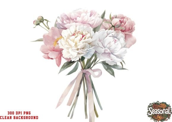 Download Watercolor Peonies Flower Bouquet PNG - Png Collection
