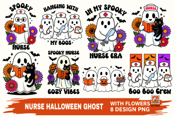 Download Retro Halloween Ghost Nurse Png Bundle - Png Collection
