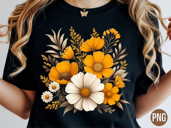 Download Fall Sunflowers White Daisy PNG T-Shirt - Png Collection