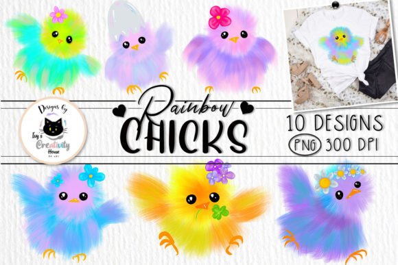 Download Rainbow Chicks Cute Easter Clipart - Cute easter clipart Collection