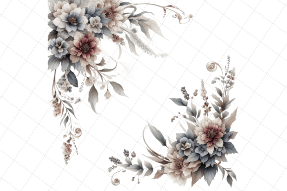 Download Watercolor Floral Corner Border PNG - Png Collection