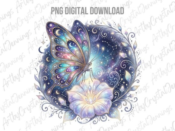 Download Celestial Butterfly Floral PNG - Png Collection