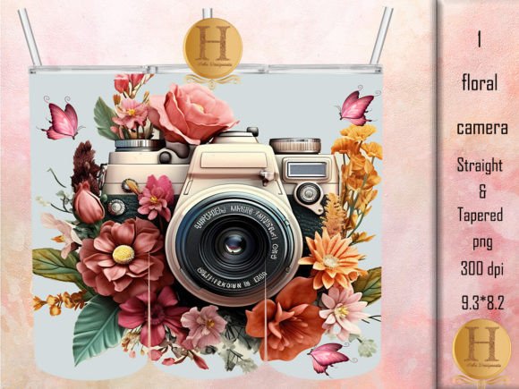 Download Floral Camera Png 20oz Tumbler - Png Collection