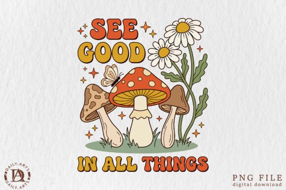 Download Boho Mushroom Daisy Floral PNG - Png Collection