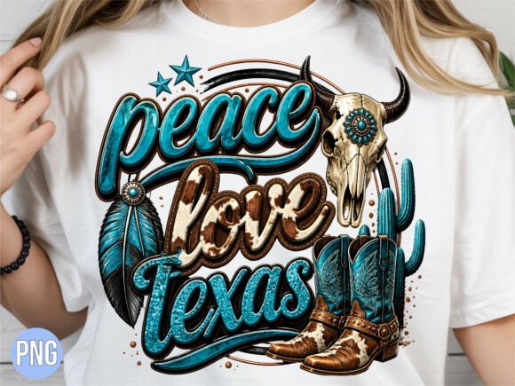 Download Western Peace Love Texas PNG T-Shirt - Png Collection