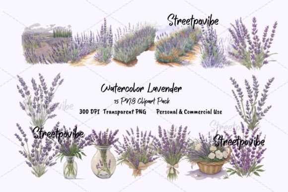 Download Lavender Flower Garden Watercolor PNGs - Png Collection