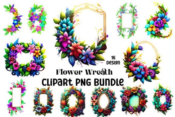 Download Flower Wreath Clipart PNG Bundle - Png Collection