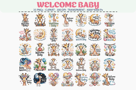 Download Welcome Baby Giraffe Clipart – 35 PNG - Png Collection