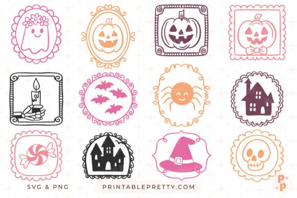 Download Spooky Doodle Frames SVG PNG Clipart - Png Collection