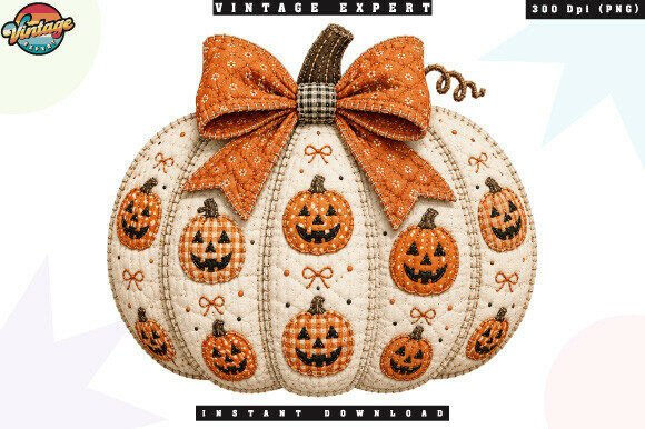 Download Halloween Pumpkin Bow Patchwork PNG - Png Collection