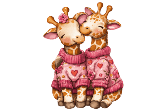 Download Whimsical Giraffe Couple PNG - Png Collection