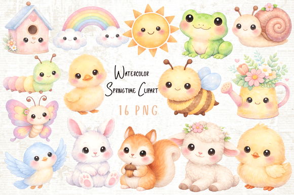 Download Watercolor Springtime Clipart PNG - Png Collection