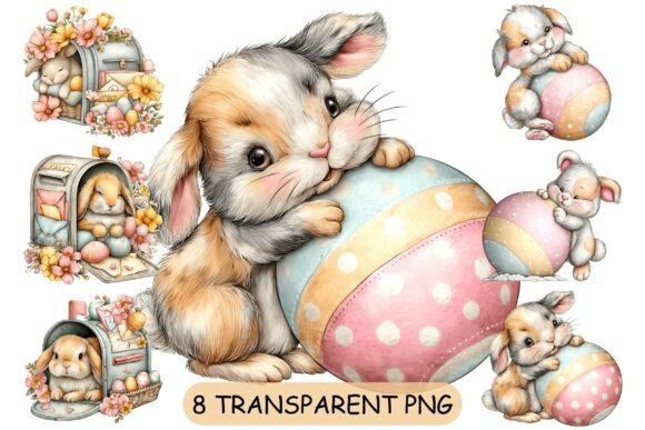 Download 8 Easter Bunny Egg Clipart PNG - Png Collection