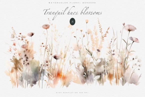 Download Watercolor Meadow Flowers Borders Png - Png Collection