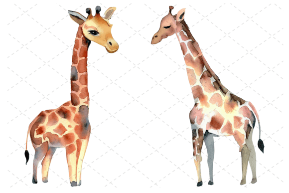 Download 2 Watercolor Giraffe Clipart PNG Bundle - Png Collection