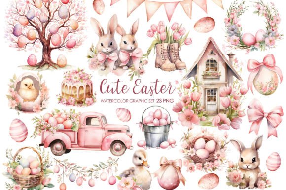 Download Watercolor Cute Easter Clipart - Cute easter clipart Collection