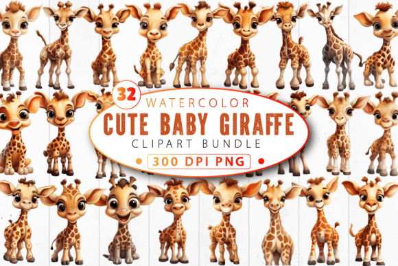 Download Cute Baby Giraffe Nursery Animal Clipart - Giraffe nursery Collection