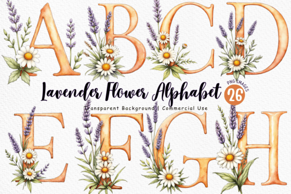 Download Lavender Flower Alphabet PNG Bundle - Png Collection