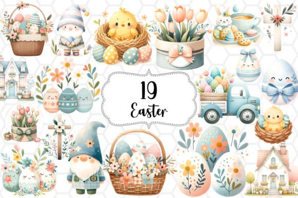 Download Cute Easter Clipart Bundle - Cute easter clipart Collection